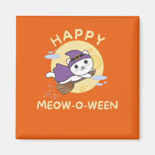 Cat Happy Halloween Happy Meow-o-ween Magneet