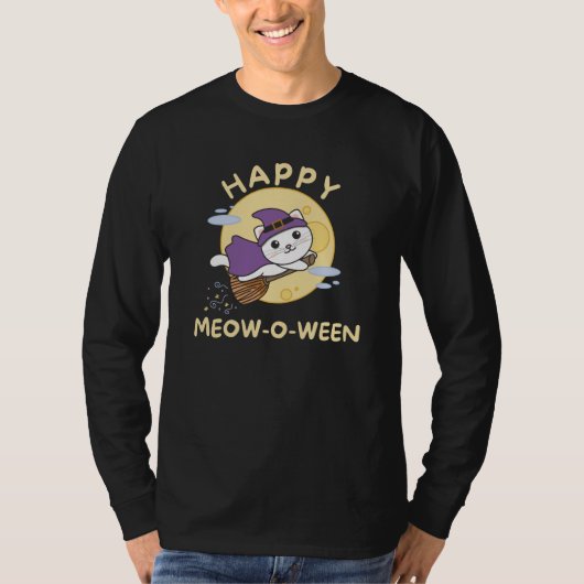 Cat Happy Halloween Happy Meow-o-ween T-shirt (Voorkant)