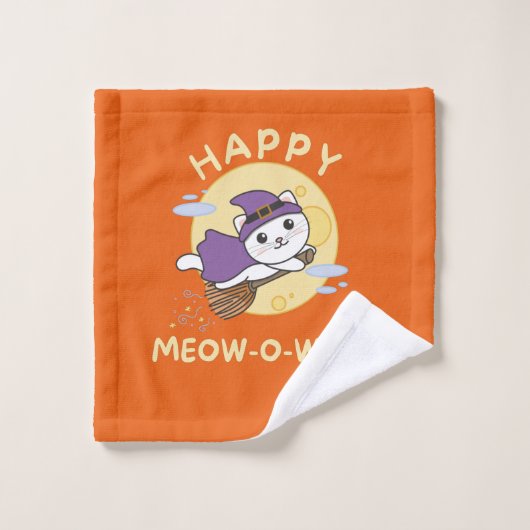 Cat Happy Halloween Happy Meow-o-ween Washandje (Wasdoekje)