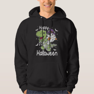 Cat Happy Halloween T-rex Mummy Costume Hoodie