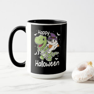 Cat Happy Halloween T-rex Mummy Costume Mok
