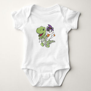 Cat Happy Halloween T-rex Mummy Costume Romper