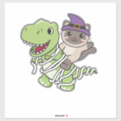 Cat Happy Halloween T-rex Mummy Costume Sticker (Vel)
