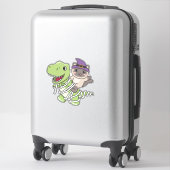 Cat Happy Halloween T-rex Mummy Costume Sticker (Koffer)