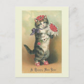  Cat Happy New Year Briefkaart (Voorkant)