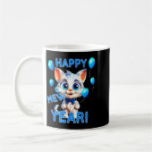 Cat Happy New Year Mew Year Funny New Years Party Koffiemok (Links)