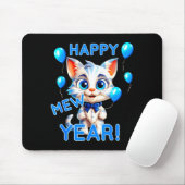 Cat Happy New Year Mew Year Funny New Years Party  Muismat (Met muis)