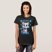 Cat Happy New Year Mew Year Funny New Years Party T-shirt (Voorkant volledig)