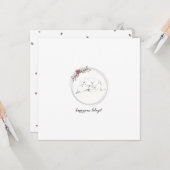 Cat Happy Paw-Lidays Kerstmis Kaart (Voorkant / Achterkant in situ)