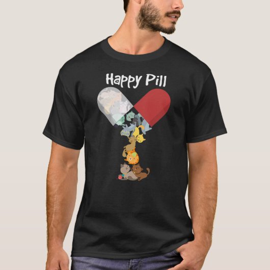 Cat Happy Pill Shirt Cat Mom Dad Gift (Voorkant)