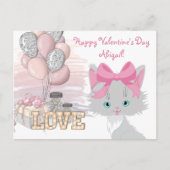 Cat Happy Valentine's Day Cute Kinder Kitten Briefkaart (Voorkant)