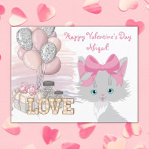Cat Happy Valentine's Day Cute Kinder Kitten