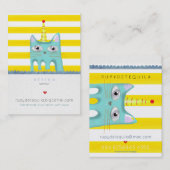 Cat Happy verjaardagskaartje Visitekaartje (Voorkant / Achterkant)