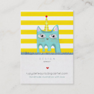 Cat Happy verjaardagskaartje Visitekaartje