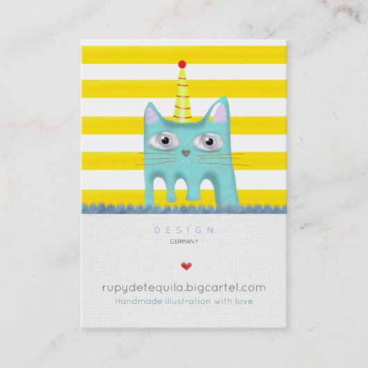 Cat Happy verjaardagskaartje Visitekaartje (Voorkant)