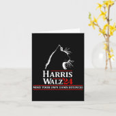 Cat Harris Walz 2024 Kamala Harris 2024 Tim Walz 2 Kaart (Gele Bloem)