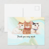 Cat Hartelijk dank, drie katten glimlachen. Briefkaart (Voorkant / Achterkant)
