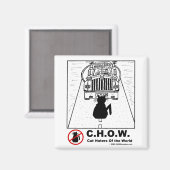 Cat Haters Vrachtwagen Cartoon Magnet (Voorkant / Achterkant)