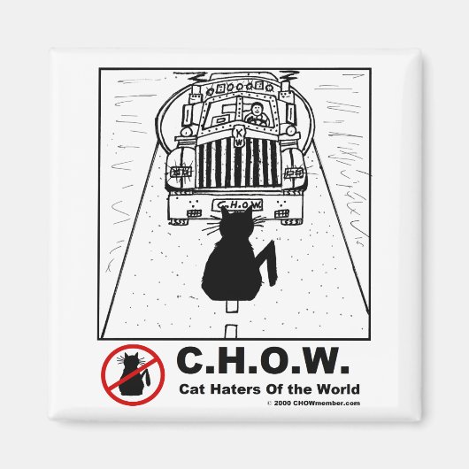 Cat Haters Vrachtwagen Cartoon Magnet (Voorkant)