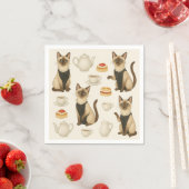 Cat having Afternoon Tea Party Londen Verenigd Kon Servet (Insitu)