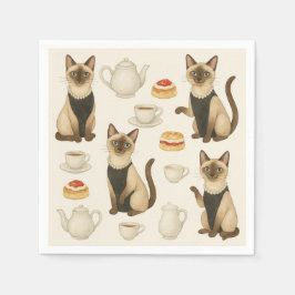 Cat having Afternoon Tea Party Londen Verenigd Kon Servet