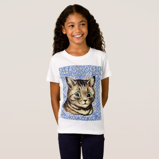 Cat head drawing by Louis Wain  T-shirt (Voorkant volledig)