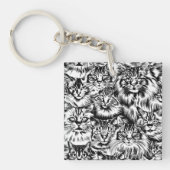 Cat Head-patroon Sleutelhanger (Voorkant)