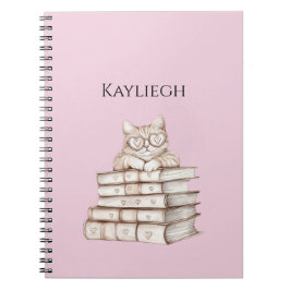 Cat Heart Glasses Books Notitieboek