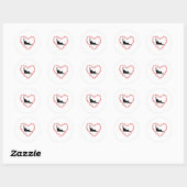 Cat & Heart made of cat paws Ronde Sticker (Vel)