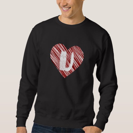 Cat Heart U Cute Kitten Apparel Koffie Trui (Voorkant)