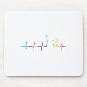 Cat Heartbeat Cat Lover Leuke Dierendas Dye Vrouwe Muismat