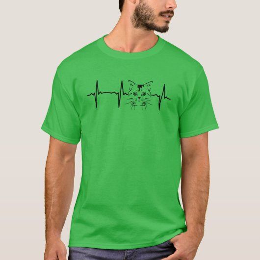 Cat Heartbeat Cat Lover vriend T-shirt (Voorkant)