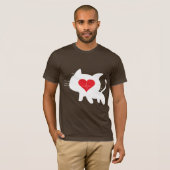 Cat Heartbeat – Minimalist Black Cat Love Design T-shirt (Voorkant volledig)