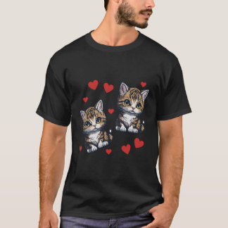 Cat Hearts Shirt Liefde Kittens Vrouwen Meisjes Ca