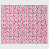 Cat Hearts Valentine Gift Wrapping Paper - Pink Cadeaupapier (Vlak)