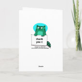 Cat heeft de banner cartoon stijl illustratie bedankkaart (Achterkant)