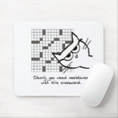 Cat Helpt met het kruiswoordje - Funny Cat Mousepa Muismat (Met muis)