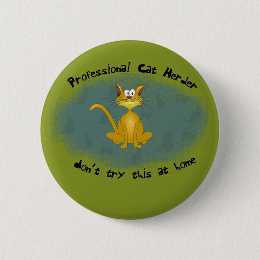 Cat Herder Funny Button (Voorkant)