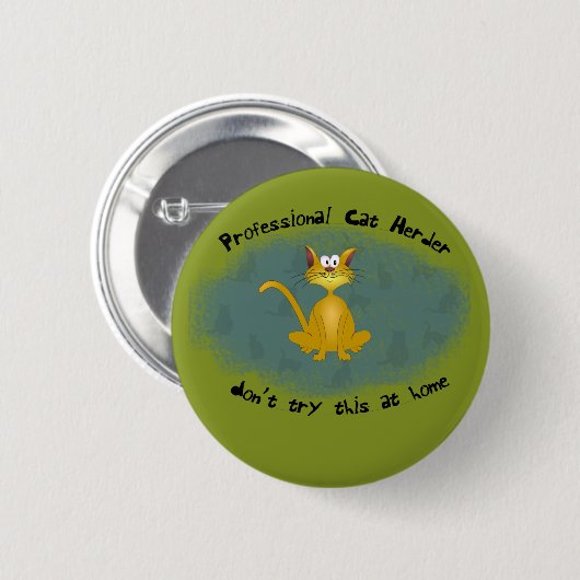 Cat Herder Funny Button (Voorkant /achterkant)