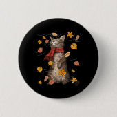Cat Herfst Breeze Kitten Kitty Cat Lover Ronde Button 5,7 Cm (Voorkant)