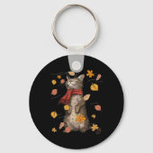 Cat Herfst Breeze Kitten Kitty Cat Lover Sleutelhanger (Voorkant)