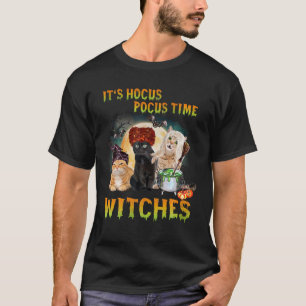 Cat Het is Hocus Pocus Time Witches Funny Hallowee T-shirt
