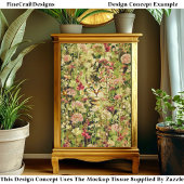 Cat Hidden in a Wildflower Meadow EX3 Decoupage Tissuepapier