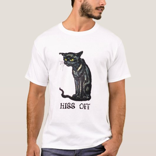 Cat Hiss off - Funny Black Cat Gift T-Shirt (Voorkant)