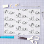 CAT-HOEKEN ZWARTE EN WITTE WEEFSELPAPIER TISSUEPAPIER (Craft)