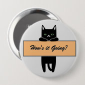 Cat holding a sign Button Badge (Voorkant /achterkant)