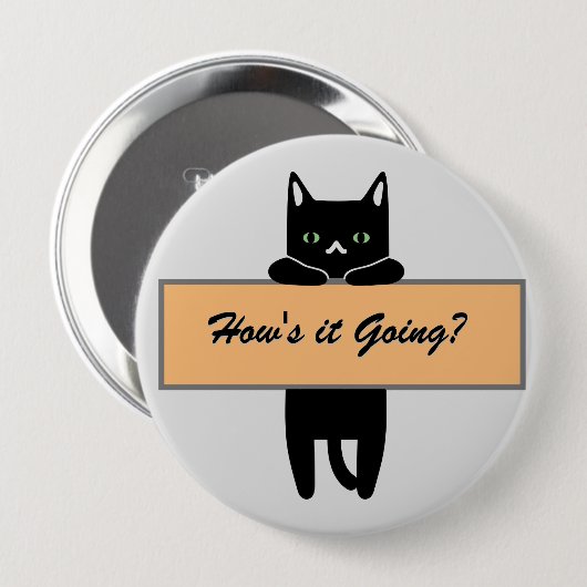 Cat holding a sign Button Badge (Voorkant /achterkant)