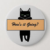 Cat holding a sign Button Badge (Voorkant)