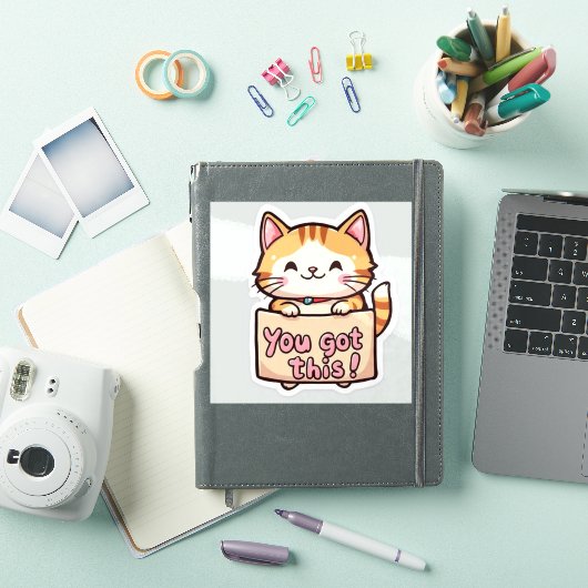 Cat Holding a Sign Sticker (iPad Cover)