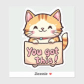 Cat Holding a Sign Sticker (Vel)